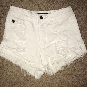 White jean shorts
